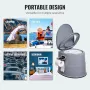 Bærbar camping toilet indre spand med låg telefonhylde og