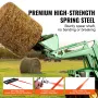49" Hay Spear, Bale Spears 3000lbs Loading Capacity, Skid Steer Loader Tractor Bucket Attachment with 2pcs 17.5" Stabilizer Spea