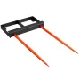 49" Hay Spear, Bale Spears 3000lbs Loading Capacity, Skid Steer Loader Tractor Bucket Attachment with 2pcs 17.5" Stabilizer Spea