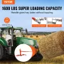 49" Hay Spear, Bale Spears 1600lbs Loading Capacity, Three-Point Hitch Tractor Attachment with 2pcs 17.5" Stabilizer Spears, Qui