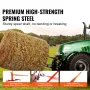 49" Hay Spear, Bale Spears 1600lbs Loading Capacity, Three-Point Hitch Tractor Attachment with 2pcs 17.5" Stabilizer Spears, Qui