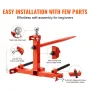 49" Hay Spear, Bale Spears 1600lbs Loading Capacity, Three-Point Hitch Tractor Attachment with 2pcs 17.5" Stabilizer Spears, Qui