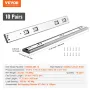 10 par på 457,2 mm skuffe lysbilleder Side Mount Rails, Heavy