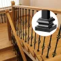 Aluminum Alloy Baluster Shoes Stair Flat Shoe with Screw Holes for 1/2 Inch Square Scroll Basket Twist Knuckle Staircase Baluste