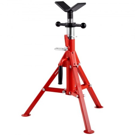 V Head Pipe Stand 1/8"-12" Capacity, Adjustable Height 24"-42", Pipe Jack Stands 2500 lb. Load Capacity, Portable Folding Pipe
