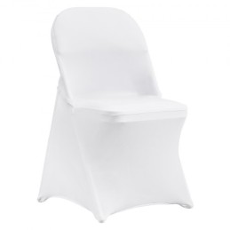 12 PCS White Stretch Spandex Chair Covers, Folding Kitchen Chairs Cover, Universal Washable Slipcovers Protector, Removable