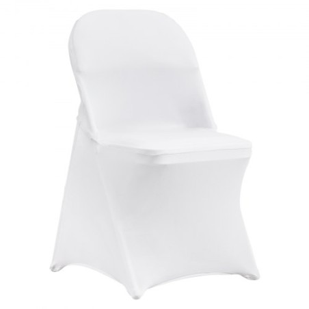 12 PCS White Stretch Spandex Chair Covers, Folding Kitchen Chairs Cover, Universal Washable Slipcovers Protector, Removable