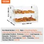 Pastry Display Case, 2-Tier Commercial Countertop Bakery Display Case, Acrylic Display Box with Rear Door Access & Removable She