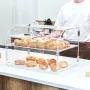 Pastry Display Case, 2-Tier Commercial Countertop Bakery Display Case, Acrylic Display Box with Rear Door Access & Removable She