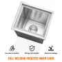 Drop in Ice Chest, 14"L x 12"W x 18"H Stainless Steel Ice Cooler, Commercial Ice Bin with Cover, 40 qt Outdoor Kitchen Ice Bar, 