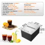 Drop in Ice Chest, 61 cm L x 46 cm W x 33 cm H Stainless Steel Ice Cooler, Commercial Ice Bin with Sliding Cover, 38.7 L Outdoor