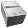 Drop in Ice Chest, 61 cm L x 46 cm W x 33 cm H Stainless Steel Ice Cooler, Commercial Ice Bin with Sliding Cover, 38.7 L Outdoor