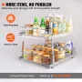 2 Tier 16"W x 21"D Pull Out Cabinet Organizer, Heavy Duty Slide Out Pantry Shelves, Chrome-Plated Steel Roll Out Drawers,