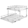 2 Tier 16"W x 21"D Pull Out Cabinet Organizer, Heavy Duty Slide Out Pantry Shelves, Chrome-Plated Steel Roll Out Drawers,