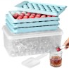 Ice Cube Tray Silicone Round Ice Ball Maker with Lid Easy Release 2 Pack