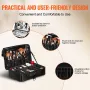 Makeup Train Case Large Storage 3 Tiers, Convenient Carry With Handle, Strap, Professional Waterproof Oxford Makeup Storage Orga
