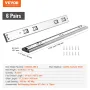 6 Pairs of 457.2mm Drawer Slides Side Mount Rails, Heavy Duty Full Extension Steel Track, Soft-Close Noiseless Guide Glides Cabi