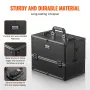 Makeup Train Case 370MM Large Portable Cosmetic Case, 6 Tier Trays Professional Makeup Storage Organizer Box Make Up Carrier wit