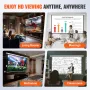 Motorized Projector Screen, 100 inch 16:9 4K 1080 HD Electric Projector Screen, Automatic Projection Screen with Remote Control,