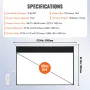 Motorized Projector Screen, 100 inch 16:9 4K 1080 HD Electric Projector Screen, Automatic Projection Screen with Remote Control,