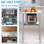 Stainless Steel Prep Table, 61 x 46 x 91 cm, 272 kg Load Capacity Heavy Duty Metal Worktable with Adjustable Undershelf & Feet, 