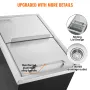 Drop in Ice Chest, 46 cm L x 30.5 cm W x 36.8 cm H Stainless Steel Ice Cooler, Commercial Ice Bin with Sliding Cover, 38.7 L Out