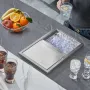 Drop in Ice Chest, 46 cm L x 30.5 cm W x 36.8 cm H Stainless Steel Ice Cooler, Commercial Ice Bin with Sliding Cover, 38.7 L Out