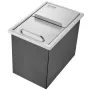 Drop in Ice Chest, 46 cm L x 30.5 cm W x 36.8 cm H Stainless Steel Ice Cooler, Commercial Ice Bin with Sliding Cover, 38.7 L Out