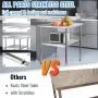 Stainless Steel Prep Table, 30 x 30 x 36 Inch, 800lbs Load Capacity Heavy Duty Metal Worktable with Adjustable Undershelf & Feet
