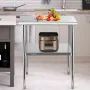 Stainless Steel Prep Table, 30 x 30 x 36 Inch, 800lbs Load Capacity Heavy Duty Metal Worktable with Adjustable Undershelf & Feet