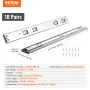 10 Pairs of 558.8mm Drawer Slides Side Mount Rails, Heavy Duty Full Extension Steel Track, Soft-Close Noiseless Guide Glides Cab
