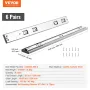6 Pairs of 508mm Drawer Slides Side Mount Rails, Heavy Duty Full Extension Steel Track, Soft-Close Noiseless Guide Glides Cabine