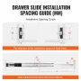 6 Pairs of 609.6mm Drawer Slides Side Mount Rails, Heavy Duty Full Extension Steel Track, Soft-Close Noiseless Guide Glides Cabi