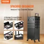 5 in 1 Professional Makeup Train Case Aluminum Cosmetic Case, Rolling Makeup Case Extra Large Trolley Makeup Travel Organizer, w