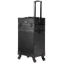 5 in 1 Professional Makeup Train Case Aluminum Cosmetic Case, Rolling Makeup Case Extra Large Trolley Makeup Travel Organizer, w