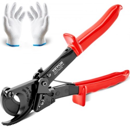 Ratcheting Cable Cutter, 10" Ratchet Wire and Cable Cutter, Cut up to 240 mmÂ², with Comfortable Grip Handles, Easy to Use