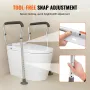 Toilet Safety Rail, Bathroom Toilet Seat Frame, Adjustable Width & Height Fit Most Toilets, Supports 300lbs, Toilet Handles Grab