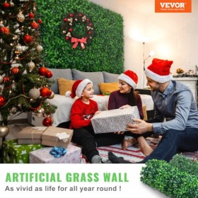 12pcs Artificial Boxwood Panel UV Boxwood Hedge Wall Panels Artificial Grass Backdrop Wall 24X16" 4cm Green Grass Wall Fake
