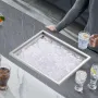 Drop in Ice Chest, 22"L x 17"W x 12"H Stainless Steel Ice Cooler, Commercial Ice Bin with Cover, 40 qt Outdoor Kitchen Ice Bar, 