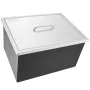 Drop in Ice Chest, 22"L x 17"W x 12"H Stainless Steel Ice Cooler, Commercial Ice Bin with Cover, 40 qt Outdoor Kitchen Ice Bar, 