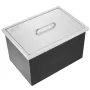 Drop in Ice Chest, 21"L x 17"W x 18"H Stainless Steel Ice Cooler, Commercial Ice Bin with Cover, 40 qt Outdoor Kitchen Ice Bar, 