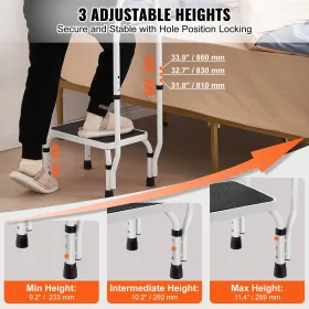Step Stool Ladder 3 Adjustable Height with Handle Max Load 150KG for RVs