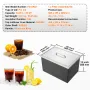 Drop in Ice Chest, 51 cm L x 36 cm W x 30.5 cm H Stainless Steel Ice Cooler, Commercial Ice Bin with Cover, 37.9 L Outdoor Kitch