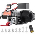 Electric Winch, 12V 4500 lb Load Capacity Steel Rope Winch, IP55 1/4â€ x 39ft ATV UTV Winch with Wireless Handheld Remote &