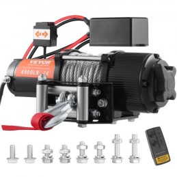 Elektrisk vinsch, 12V 4500 lb Load Capacity Steel Rope Winch, IP55 1/4â €  x 39ft ATV UTV vinsch med trådløs håndholdt