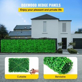 Artificial Boxwood Panel UV 8pcs Boxwood Hedge Wall Panels Artificial Grass Backdrop Wall 24X16" 4cm Green Grass Wall, Fake