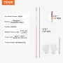 Driveway Markers, 100PCS 122 cm, 0.79 cm Diameter, Orange Fiberglass Poles Snow Stakes with Reflective Tape, 30.48 cm Steel Dril