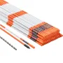 Driveway Markers, 100PCS 122 cm, 0.79 cm Diameter, Orange Fiberglass Poles Snow Stakes with Reflective Tape, 30.48 cm Steel Dril