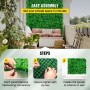 Artificial Boxwood Panel UV 6pcs Boxwood Hedge Wall Panels, Artificial Grass Backdrop Wall 20" X 20" 4 cm Green Grass Wall,