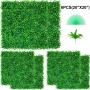 Artificial Boxwood Panel UV 6pcs Boxwood Hedge Wall Panels, Artificial Grass Backdrop Wall 20" X 20" 4 cm Green Grass Wall,